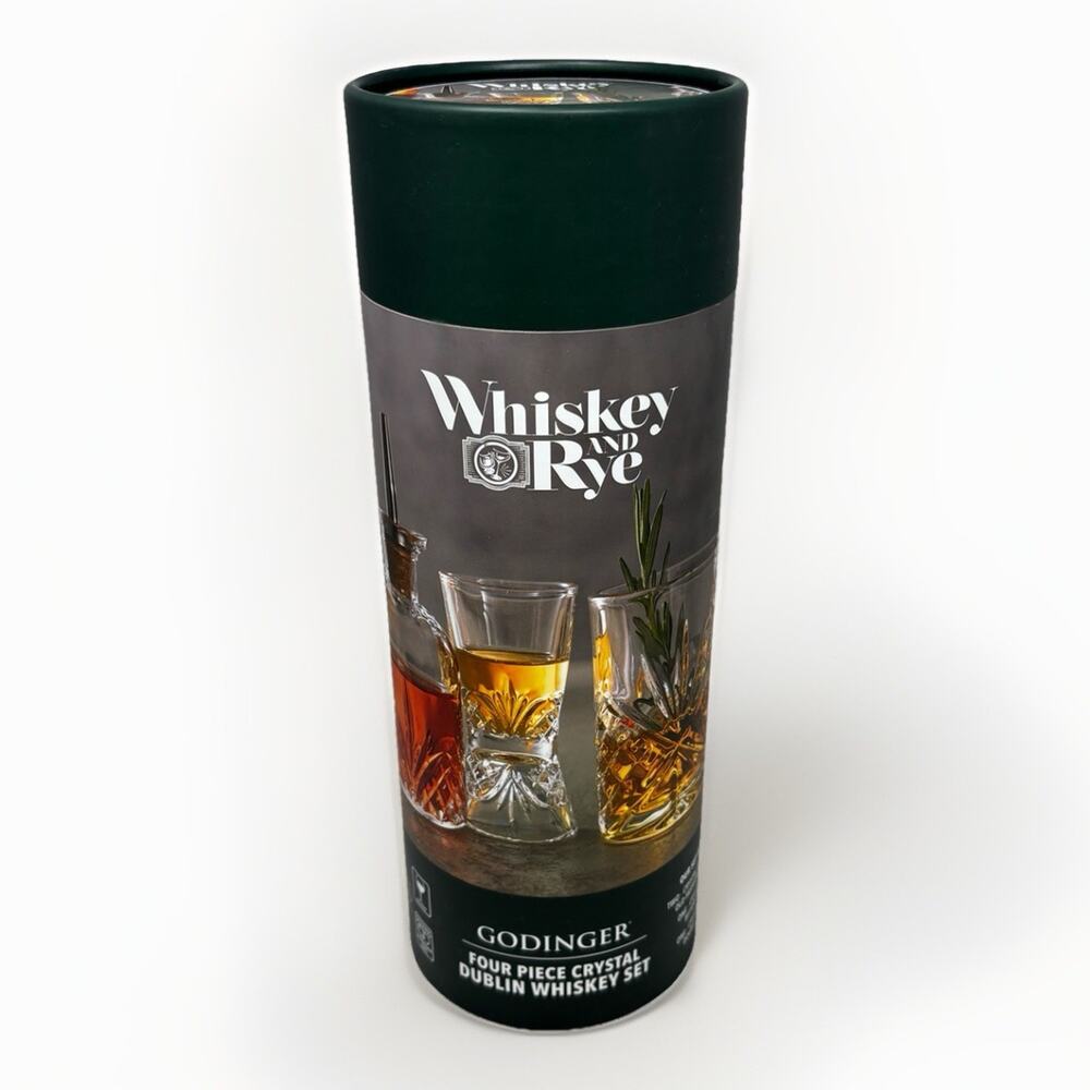 Godinger Four Piece Crystal Dublin Whiskey Set Whiskey And Rye NWB